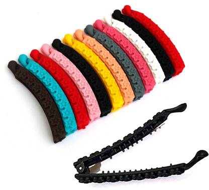 Zomaark Girl's & Women's Cute Multicolor Banana Hair Style Claw Clutch Clip Hairpin Cluture Set With Lock Grip (Pack of 12) Banana Clip
