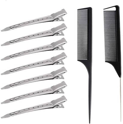 Pinaka 12pcs Professional Hair Section Clips 3.5 inches Steel Hair Dividing Clips Bun Clip