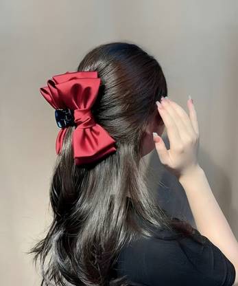 Diversa Korean Bow Claw Clip for Women & Girls, Bow Clutcher, Random Color, Pack of 1 Hair Claw