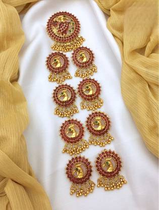 PBM CREATIONS 9 HAIR PIN (JADAI BILLAI) Choti Peacock Indian Hair Wedding Bridal Jewellery Hair Pin