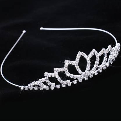 Orama Silver Crystal Tiara Crown Headbad Princess Rhinestone Crown Hair Accessory 622 Hair Accessory Set