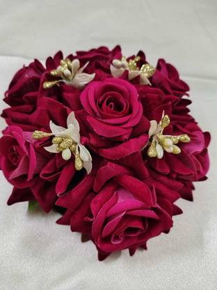 Aunar Rose velvet flower bun Bun