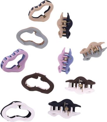 CARTLOG (pack of 12 random colours dual colour) claw clips set Hair Claw