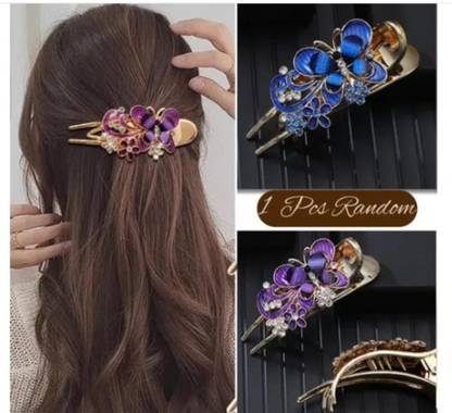 Flair fascinators 1 Pcs random Korean Rhinestone Hairpin Butterfly Duckbill Clip Hair Pin