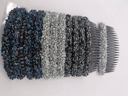 Satrangi Korean Fancy Crystal bun clip 4 Pieces Bun Clip