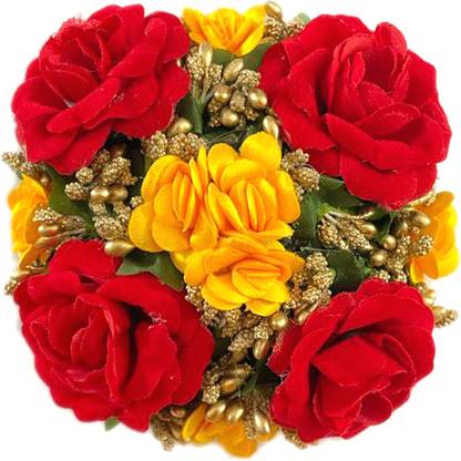 GuruEmbellish Artificial Flower Bridal Juda Bun Hair Acessories Gajra, Pack of 1 Bun