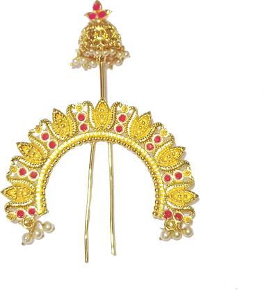 Shrungarika Chandrakor clip / Khopa Pin/ Hair Brooch Wedding Bridal Hair Accessories Bun Clip
