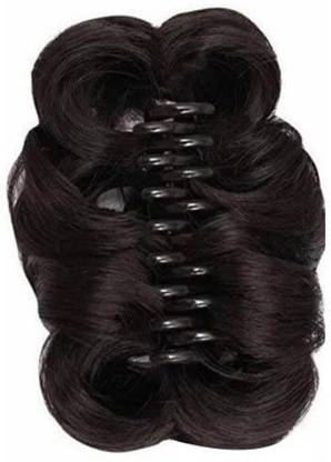 Blubby Artificial Bun Juda with Clutcher For Women and Girls (Black) Hair Claw