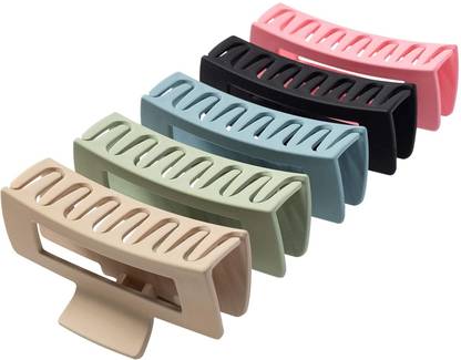 Sonpal Transparent & Matte Trendy Hair Clips Strong Hold Jumbo Sized Geometric Shaped Hair Claw