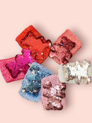 VAGHBHATT Hair Bows Band for Girls Bling Sparkly Glitter Sequins Big Hair Bows Hair Band Hair Band
