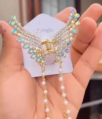 Rubela Women Pearl Butterfly Clutcher Pack of 1 Piece Hair Claw