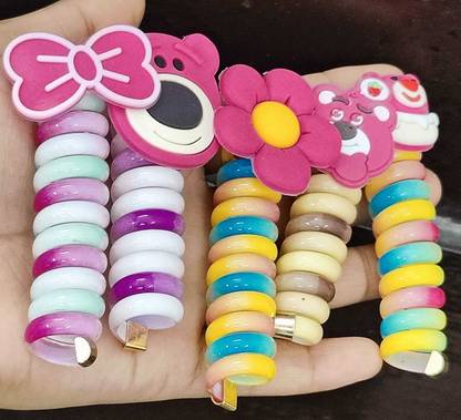 AMANVANI Telephone Wire Hair Band for Kids Elastic Spiral Hair Ties for Girls Hair Chain