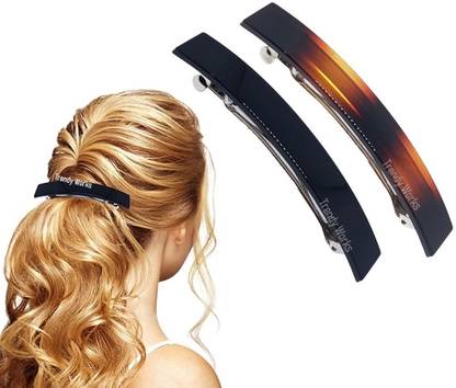 Trendy Works 2 Pcs Hair Barrettes Ponytail Back Clips Hair Accessories for Women, Girls Back Pin