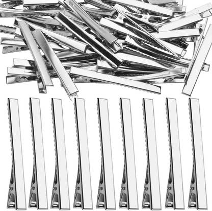 Sparkling Dazzle Pack of 50 DIY Metal Alligator Large 7.5cm Prong Curl Pin clips for styling Hair Clip