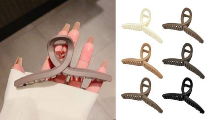 Alucia Large Claw Clips French Design & Korean Style Hair Clutcher Set (Pack of 6) c Hair Claw