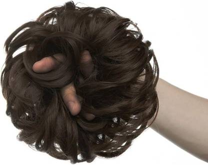 D-DIVINE 1PCS Messy Bun Hair Piece Synthetic Hair Extension With Elastic Rubber Bun