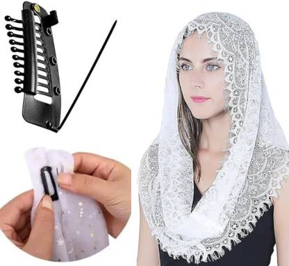 OLLIVOO 1-Pc-Chunni Dupatta Clips with Safety Pin, 10-Teeth Strong Chunni Grip Hair Pin