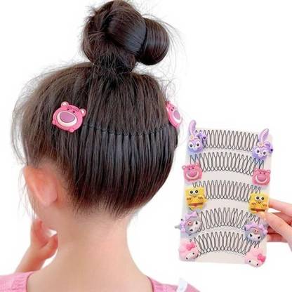 Diversa Cartoon Animal Design Hair Clips for Kids, Invisible Comb Barrette, Pack of 5 Hair Clip