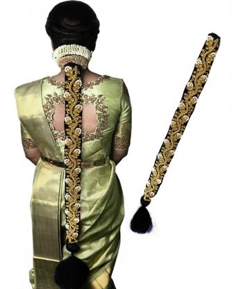 PINAAKA DARINI Maggam Work Poola Jada for Wedding Bridal Bharatanatyam Savaram Hair Braid Braid Extension