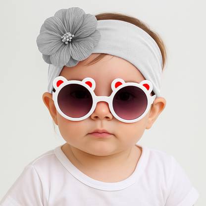 SYGA Flower Stretchable Headband With Mickey Style Sunglasses Stylish Combo For Kids Head Band
