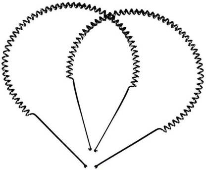 ZAILAND Black Spring Metal Hair Hoop Hair Band - Daily Use | Unisex Spring (Pack of 2) Hair Band