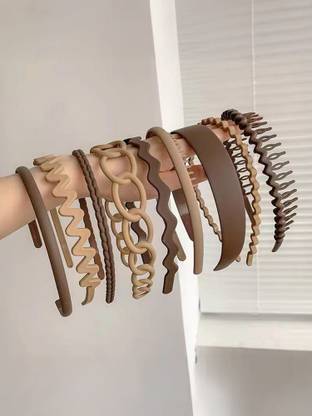 HONEY ACCESSORIES Women  Plastic Teeth Hairband Matte Hair Bands For Women Girls Hair Band  (Brown)