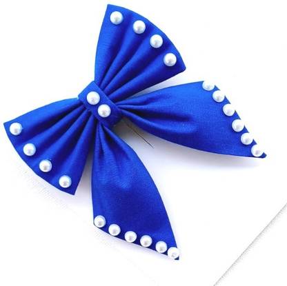 LuvSaa Essentials Blue Pearl Pigtail Hairbow|Set of 1|make beautiful hairstyles|25 grams Back Pin