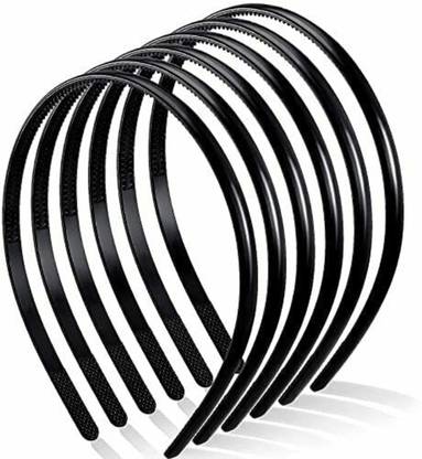 Rubela Black Headband Plain Craft Plastic with Teeth Head Band for Women & Girl Hair Band