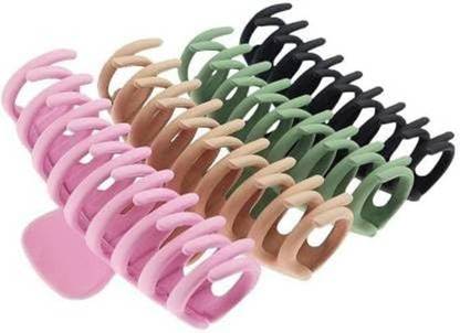 Glowstore 4 Pcs Multicolor Clutchers Jambo Hair Claw Hair Claw