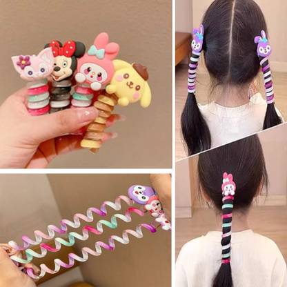Balasundri 2Pc Spiral Hair Tie,No Crease Coil Hair Ties,Phone Cord Hair Ties for Thick Hair Rubber Band