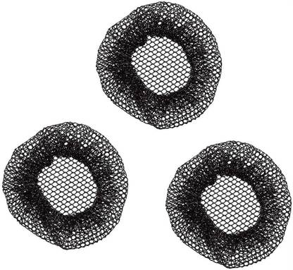 S Mark Smark Elastic Round Net Bun Cover Hair Clip Band (Black) - Pack Of 3 Hair Accessory Set