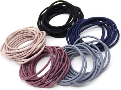 SYGA Multicolor Hair Bands (100pcs) Hair Bobbles Hair Ties 3mm Hair Bands for Women. Versatile Hair Band for Styling Pony Ponytail for Girls Stretchable Elastic Hair Bands and Hair Elastics- Five Colour Rubber Band