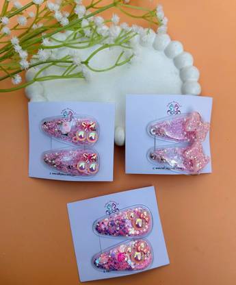 Radhya Accessories 6 Pcs Glitter Tictacs for kids Hair clips for toddlers baby girls (3 pairs) Tic Tac Clip
