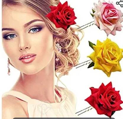A H S Black� Dummy/mannequin Head For cutting,� style Practice & red rose pin Hair Pin