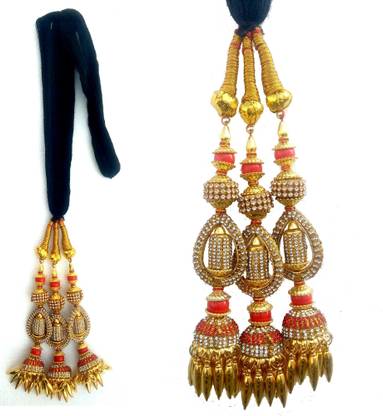 ONEX One Parandi Prandi for girls Braided Tassles Hair Extensions Choti Braid Extension (Golden) Braid Extension