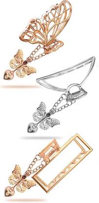 Myra Collection metal clucther with butterfly Hair Claw for Women Pack of 3 Hair Claw