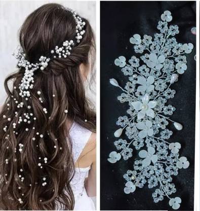 Unzu Latkan Tiara & Beaded Tiara Hair for Women hair combo