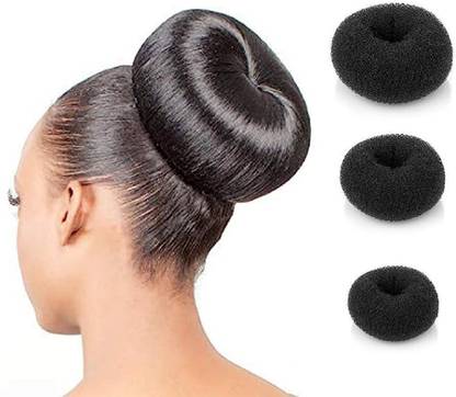 HAVEREAM HAIR Donut Bun Mkaer easy use bun maker Bun (Black) Hair Accessory Set