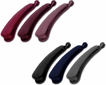 Utkarsh Set Of 6 Pcs Matte Multicolor Stylish Banana Clutcher/Clips For Girls & Women Banana Clip