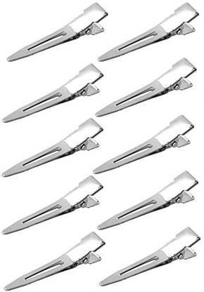 Adhvik Set of 10 Pcs Duck Steel Hair Section Dividing Clip Small for Hairdressing Mini Hair Clip