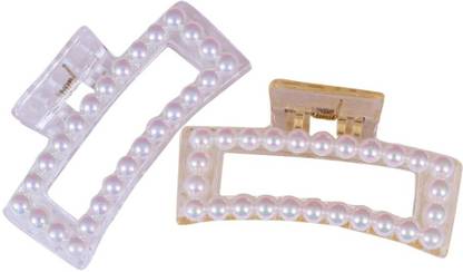 house of common Large Pearl Rectraingle Hair Claw Clips Hair Claw