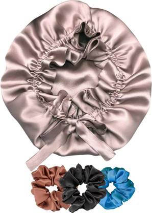 URBAN OX Satin Hair Bonnet for Sleeping with adjustable Tie band – Curly or Straight Hair