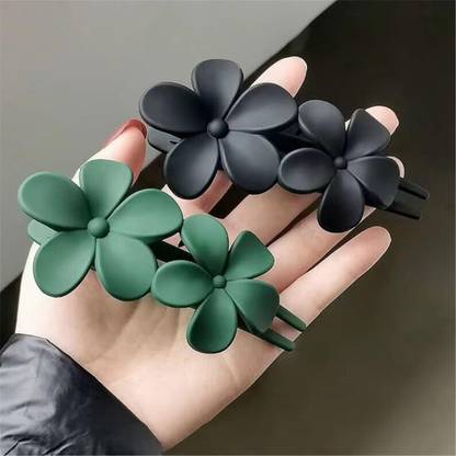 Alucia korean flower design matte hair claw clip side juda pin Hair Clip