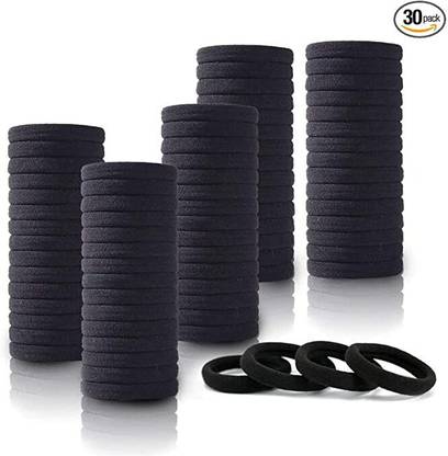 Diversa Elastic Hair Rubber Bands For Women Ponytail Holder Scrunchies, Pack of 30 Pcs Rubber Band