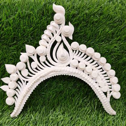 BengCraft Bengali Wedding Bridal Shola Crown Mukut Topor Sola Biyer Sithi Mutuk Hair Accessory Set