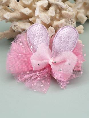 stol'n Bunny shaped net Hair Clip-Pink Hair Clip