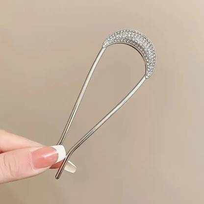 Creeknest U-Shaped Hairpin with Rhinestones Hair Stick for Bun Hairpin Bun Stick