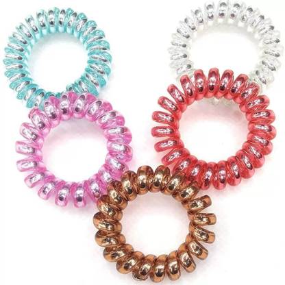 Mad Club Spiral Ponytail Holder Telephone Wire Spring Slinky Hair Head Elastic Hair Tie Rubber Band