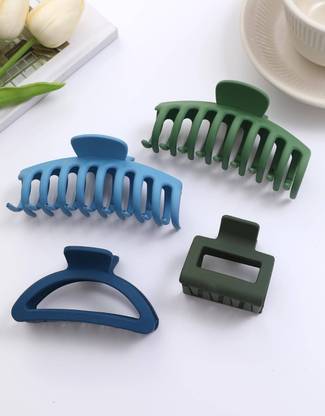 sparkal Girls and women Different types Multi colour Hair Clutcher Pack of 4 Hair Claw