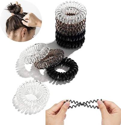PALAY 9 Pack Coil Hair Ties Spiral Hair Ties Ponytail Holder Elastic Traceless Hair Rubber Band
